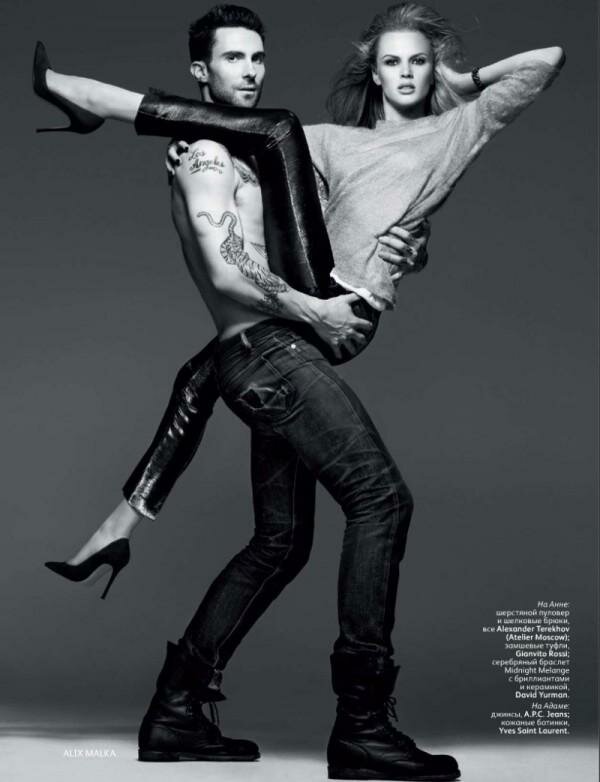 Анна Вялицына и Адам Ливайн (Adam Levine) для «Vogue»