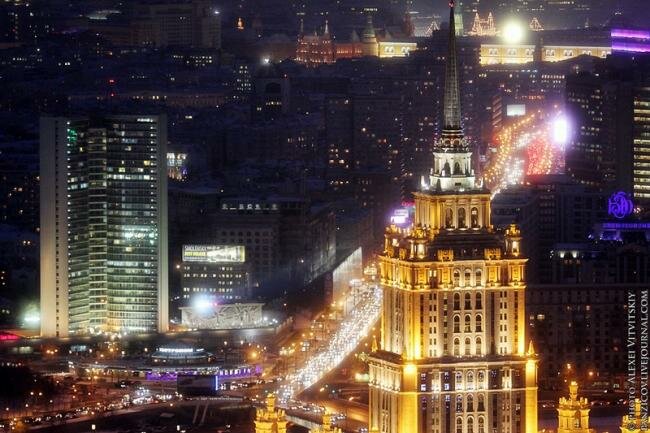 Ночная Москва с высоты 250 метров