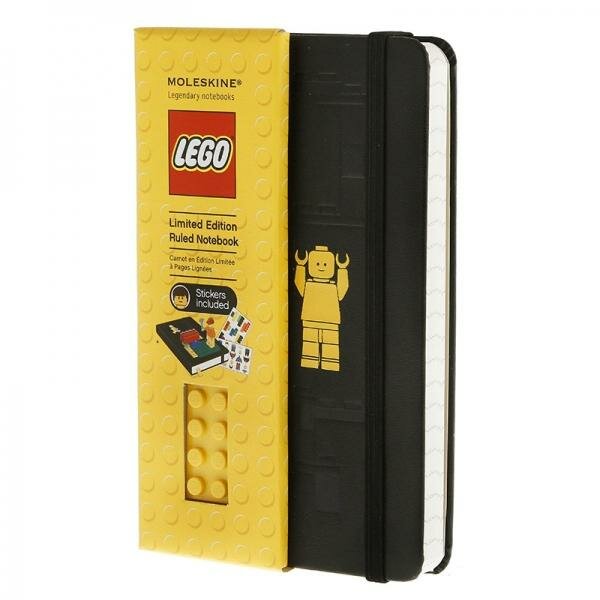 Записная книжка Moleskine `Lego` в линейку (карманная, твёрдая, чёрная)