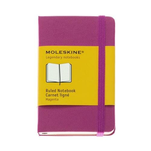 Записная книжка Moleskine `Classic` в линейку (мини, твёрдая, розовая)