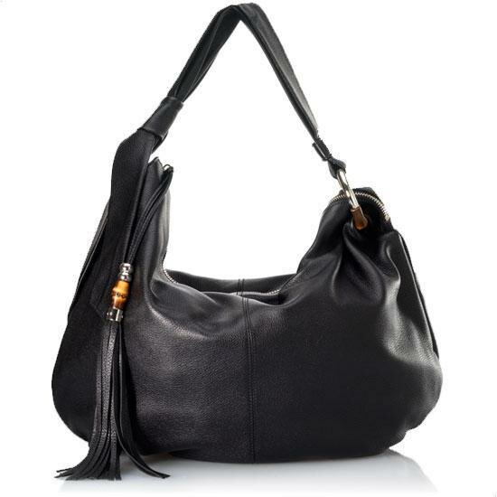   Gucci Eva hobo with woven leather, tassels, and bamboo detail (    )